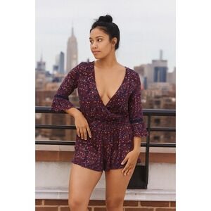 American‎ Eagle Outfitters Boho Floral Peasant Romper Women Small Old Money